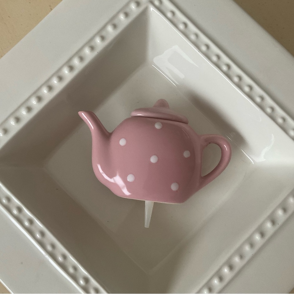 Pink Polka Dot Teapot Platter Decoration 🫖 - Picture 6 of 6